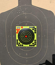 Load image into Gallery viewer, 8 inch Self Adhesive Reactive Splatter Shooting Target Stickers for Airsoft, Rifle, Pistol, BB Gun, Pellet Gun (100 Pack)
