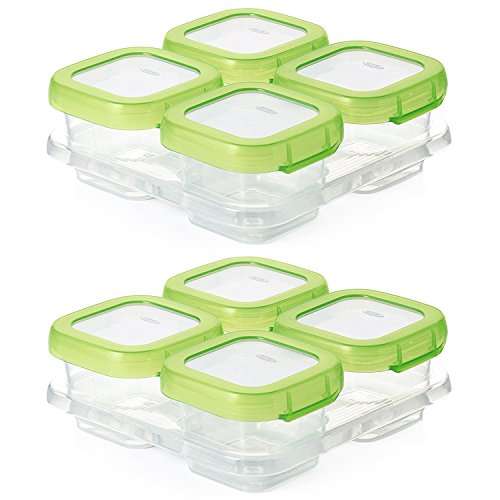 OXO Tot Baby Blocks Freezer Storage Containers 4-Ounce, Set of 8, Clear