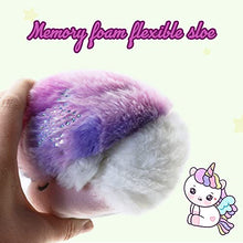 Load image into Gallery viewer, LseLom Unicorn Slipper for Toddler Girls Little Kid Fuzzy Memory Foam Anti Slip Animal House Slide US 8 Toddler Purple
