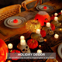 Load image into Gallery viewer, Homemory Remote Control Tea Lights, Flickering Realistic Tea Lights Battery Operated with Remote, for Home Decor and Seasonal Celebration, Pack of 12, Warm White Light, Dia 1-2/5'', H 1-1/4''
