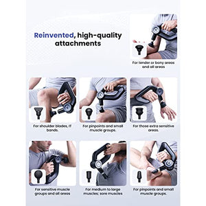 BOB AND BRAD D6 Pro Massage Gun Deep Tissue Percussion with 16mm Amplitude, Professional Muscle Massager Gun for Athletes Pain Relief, Electric Handheld Therapy Device with Ultra Quiet Technology