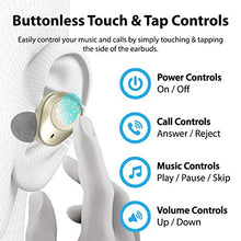 Load image into Gallery viewer, iLuv TB200 Gold True Wireless Earbuds Cordless in-Ear Bluetooth 5.0 with Hands-Free Call Microphone, IPX6 Waterproof Protection, High-Fidelity Sound; Includes Compact Charging Case &amp; 4 Ear Tips
