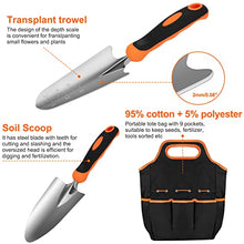 Load image into Gallery viewer, CHRYZTAL Garden Tool Set, Stainless Steel Heavy Duty Gardening Tool Set, with Non-Slip Rubber Grip, Storage Tote Bag, Outdoor Hand Tools, Ideal Garden Tool Kit Gifts for Women and Men
