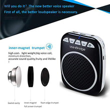 Load image into Gallery viewer, WinBridge WB001 Rechargeable Ultralight Portable Voice Amplifier Waist Support MP3 Format Audio for Tour Guides, Teachers, Coaches, Presentations, Costumes, Etc.-Black
