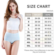 Load image into Gallery viewer, wirarpa Women&#39;s Cotton Underwear High Waisted Full Briefs Ladies Comfortable No Muffin Top Panties 4 Pack Size 6, Medium
