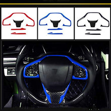 Load image into Gallery viewer, Boltry for Honda 10th Civic 2016~2021 Full Set of Car Interiors Instrument Panel Decorative Center Console Moulding Trim Air Outlet Automotive Steering Wheel Cover Accessories 16Pcs-Blue
