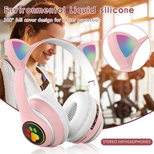 Load image into Gallery viewer, Headphones Cat Ear Wireless 5.0 Luminous Computer Gaming Headset Bluetooth Headset Ideal Christmas Gift for Women Men Kids
