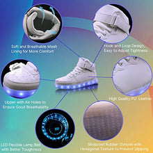 Load image into Gallery viewer, WONZOM High Top LED Light Up Shoes USB Charging Sneakers for Men Women-39(White)
