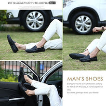 Load image into Gallery viewer, Go Tour Men's Premium Genuine Leather Casual Slip On Loafers Breathable Driving Shoes Fashion Slipper Black 10.5/46
