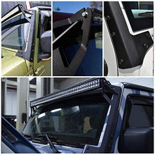 Load image into Gallery viewer, AUXMART Windshield Curved Mounting Brackets for 50" Straight Light Bar Fit for Jeep Wrangler JK 2007~2017 (1 Pair)

