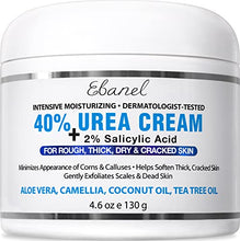 Load image into Gallery viewer, Urea Cream 40% Plus Salicylic Acid 4.6 Oz, Callus Remover Hand Cream Foot Cream For Dry Cracked Feet, Hands, Heels, Elbows, Nails, Knees, Intensive Moisturizes &amp; Softens Skin, Exfoliates Dead Skin
