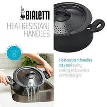 Load image into Gallery viewer, Bialetti - 7265 Bialetti Oval 5.5 Quart Pasta Pot with Strainer Lid, Nonstick, 1, Black
