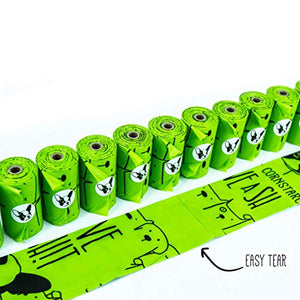 Compostable Dog Poop Bags | 10% to Charity | Biodegradable Vegetable Based | Eco and Earth Friendly Disposable Doggie Waste Baggies | Leakproof and Zero Odor Green Pet Supplies | Easy Compost Disposal