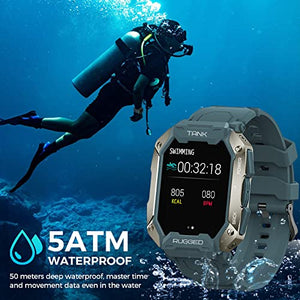 Kospet Smart Watches for WomenMen''Bluetooth Call (Answer/Make Call) 5ATM Waterproof Fitness Watch Tracker for Android iOS with Heart Rate Blood Pressure - 1.72''Tactical Outdoor Sports Smartwatch