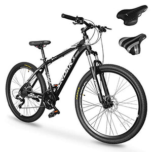 SIRDAR S-900 27 Speed 27.5 inch Mountain Bike Aluminum Alloy and High Carbon Steel with 2 Replaceable Seat, Full Suspension Disc Brake Outdoor Bikes for Men Women