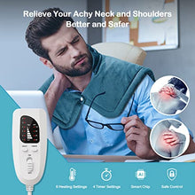 Load image into Gallery viewer, Heating Pad for Neck and Shoulders, 2lb Large Weighted Neck Heating Pad Electric for Neck Shoulder Pain Relief, 6 Heat Settings 4 Auto-Off, Gifts for Women Men Mom Dad, 16&quot;x23&quot; (Blue)
