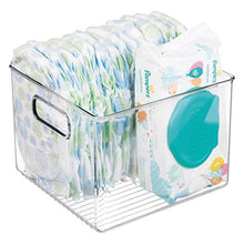 Load image into Gallery viewer, iDesign Plastic Bin, Kitchen Storage Organizer for Refrigerator, Freezer and Pantry, 8" x 8" x 6", BPA-Free, Medium, Clear
