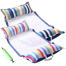 Load image into Gallery viewer, FindUWill Fabric Pool Hammock Floats, XL, 2Pack Inflatable Multi-Purpose Water Hammocks Floaties (Saddle, Lounge Chair, Hammock, Drifter), Pool Float Lounger for Adults
