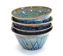 Load image into Gallery viewer, Handmade Ceramic Cereal Bowl with Floating Blue and Sapphire Glazes
