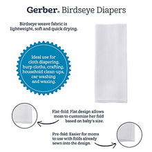 Load image into Gallery viewer, Gerber Birdseye 3-Ply Prefold Cloth Diapers, White, 10 Count
