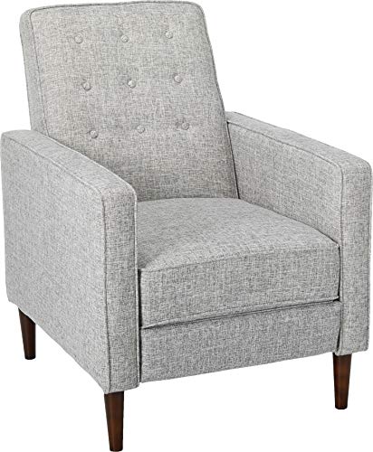 Christopher Knight Home Mervynn Mid-Century Modern Fabric Recliner, Light Grey Tweed