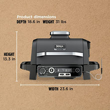 Load image into Gallery viewer, Ninja OG751 Woodfire Pro Outdoor Grill &amp; Smoker with Built-In Thermometer, 7-in-1 Master Grill, BBQ Smoker, Air Fryer, Bake, Roast, Dehydrate, Broil, Ninja Woodfire Pellets, Portable, Electric, Grey
