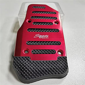 SureMart Universal Car Vehicle Sports Accelerator Brake No Drill Non-Slip Performance Car Rest Pedal Brake and Gas Pedal Covers Accessories Replacement Pedal Aluminum Alloy Pedals Set at red 2Pcs