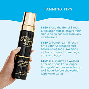 Bondi Sands Liquid Gold Self Tanning Foam | Lightweight + Quick Dry Foam Enriched with Argan Oil, Provides a Hydrated Streak-Free Tan | 7.04 Oz/200 mL