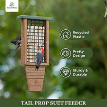 Load image into Gallery viewer, Kingsyard Recycled Plastic Suet Bird Feeder, Double Capacity Tail-Prop Suet Feeder for Outside Hanging, Sturdy &amp; Durable, Great for Woodpecker &amp; Clinging Birds, Green
