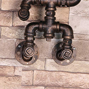 Wen long shop Industrial Vintage Wall Lights Fitting Lamp Water Pipe Wall Sconces Fixture for Home Decor Pub Cafe Hotel Steampunk Style (Rust)