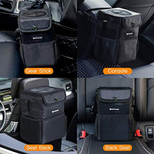 Load image into Gallery viewer, Car Trash Can with Lid, SANIWISE Automotive Waterproof Car Garbage Can, Collapsible Car Trash Bag Hanging, Car Accessories Interior Car Organizer
