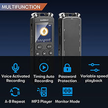 Load image into Gallery viewer, GARMAY Digital Voice Recorder 2022 Upgraded 48GB 1536KBPS 3343Hours Recording Capacity 32Hours Battery Time Activated Recorder with Noise Reduction Audio Recorder with Playback for Meeting Lecture
