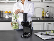 Load image into Gallery viewer, Oster Easy-to-Use Electric Spiralizer with 2 Spiralizer Blades (sized for spaghetti and fettuccine noodles), Black
