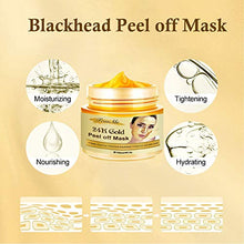 Load image into Gallery viewer, Gold Facial Mask, Peel off Mask, Blackhead Remover Mask with 24K Gold Extract, Anti-Aging, Deep Cleansing Blackhead ＆ Acne Scars, Dirt ＆ Oil, Repairs Uneven Skin Tone
