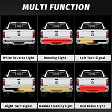 Load image into Gallery viewer, Truck Tailgate Light Bar 60” Triple Row 504 LED Strip with White Reverse Red Brake Amber Sequential Turn Signal Light Running Lamp for SUV Van - Trailer Strobe Taillight 2935 SMD LED Chips Waterproof
