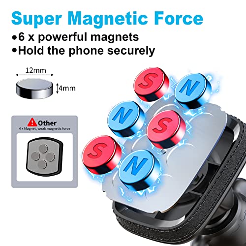 Load image into Gallery viewer, 2 Pack Magnetic Phone Car Mount, APPS2Car Car Phone Holder Mount Magnetic, Built in 6 Strong Magnets, Air Vent Cell Phone Holder for Car with Adjustable Secure Tightening System