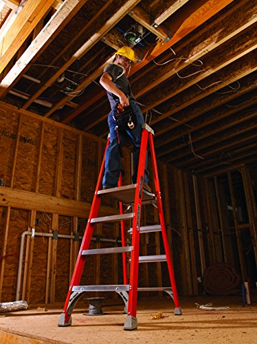 Load image into Gallery viewer, Louisville Ladder 12-Foot Fiberglass Pro Platform Ladder with Extended Rail, 300-Pound Capacity, Type IA, FXP1712