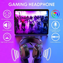 Load image into Gallery viewer, Wireless Gaming Keyboard Mouse and Wired Headphone with Ergonomic 87 Key Rainbow Backlight Rechargeable 3800mAh Battery Mechanical Feel Anti-ghosting Mouse pad for PC Laptop Gamer Typist(Black RGB)

