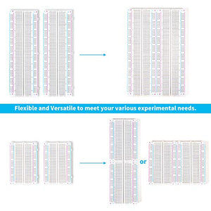 4PCS Breadboards Kit Include 2PCS 830 Point 2PCS 400 Point Solderless Breadboards for Proto Shield Distribution Connecting Blocks