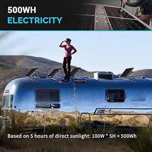 Renogy 12 Volt Solar Panel 100 Watt High-Efficiency Monocrystalline Module PV Charger for RV Battery Boat Caravan and Other Off-Grid Applications, Single, RNG-100D-SS