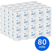Load image into Gallery viewer, Scott Essential Professional 100% Recycled Fiber Bulk Toilet Paper for Business (13217), 2-PLY Standard Rolls, White, 80 Rolls / Case, 506 Sheets / Roll (Packaging may vary)
