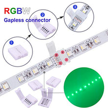 Load image into Gallery viewer, FSJEE 12MM 5PIN RGBW LED Strip Connector Kit with 16.4FT Extension Cable,4PCS Gapless Connectors,5 pin Male Connector Wire Cable,L-Shape Connectors,Strip to Strip Jumpers for 5050 RGBW LED Strip Light
