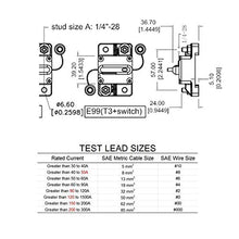 Load image into Gallery viewer, T Tocas 50A 12-48 V DC Circuit Breakers Waterproof and 6 AWG Wires 5ft Red 2ft Black
