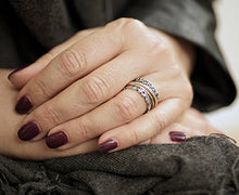 Load image into Gallery viewer, Paz Creations .925 Sterling Silver and Rose Gold Over Silver Spinner Ring (7), Made in Israel
