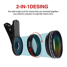 Load image into Gallery viewer, Smartphone Camera Lens kit, 4K HD Optical Macro + 0.45X Ultra Wide-Angle Lens kit Our Phone Lens kit is Compatible with Most Smart phoneseasy to use and Don’t Worry About The Compatibility.
