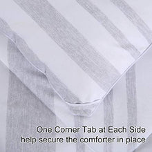 Load image into Gallery viewer, COHOME Queen 2100 Series Cooling Comforter Down Alternative Quilted Duvet Insert with Corner Tabs All-Season - Luxury Snuggly Hotel Comforter - Reversible - Machine Washable- Grey/White Stripe
