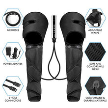 Load image into Gallery viewer, CINCOM Leg Air Compression Massager for Foot Calf Thigh Upgrade Leg Wraps with Portable Handheld Controller and 2 Extensions- 3 Modes &amp; 3 Intensities (Black)
