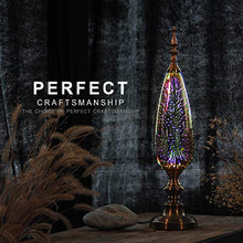Load image into Gallery viewer, Porseme Decorative Turkish Arabian Table Lamp with Handmade 3D Effect Glass and Bronze Base for Bedroom, Bedside, Living Room, Office
