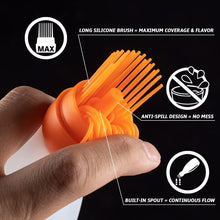 Load image into Gallery viewer, Silicone Basting Brush for Cooking - Oil Dispenser with Brush, All in One Oil Brush for Cooking, BBQ Brush, BBQ Mop -Smoker Accessories Gifts for Men - Sauce Brush for Cooking - Grilling Tools(Orange)
