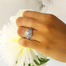 Load image into Gallery viewer, Dazzlingrock Collection 1.00 Carat (ctw) 14K White Diamond Swirl Bridal Halo Engagement Ring Set 1 CT, White Gold, Size 5
